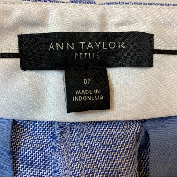 Ann Taylor Chambray Linen Straight Pants 0P - Picture 7 of 11